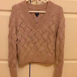 GAP Women's V-Neck Cable Knit Sweater